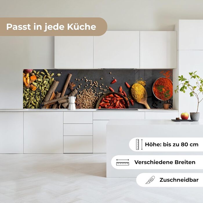 Кухонний фартух 60x80 см Самоклеючий захисний щиток для кухонної стіни Кухонний фартух Кухонні фасади Кухонні фартухи Кухонна стіна Вода - Пейзаж - (Трави - Їжа, 80 x 300 см)