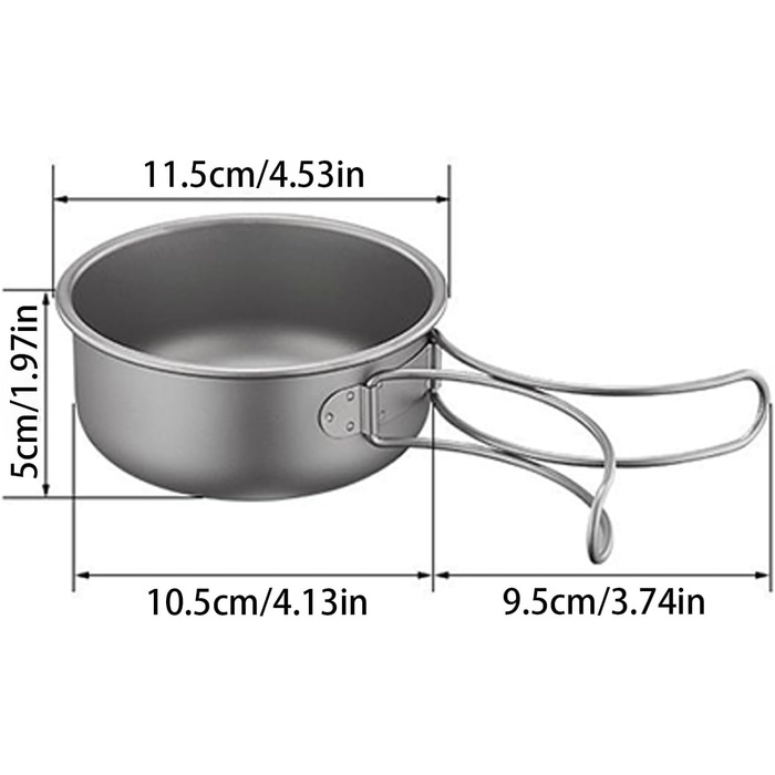 Туристическая посуда из титана с антипригарным покрытием 400 мл Generisch