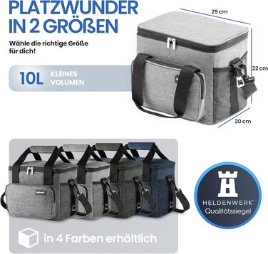 Маленька термосумка 10 л світло-сіра HELDENWERK