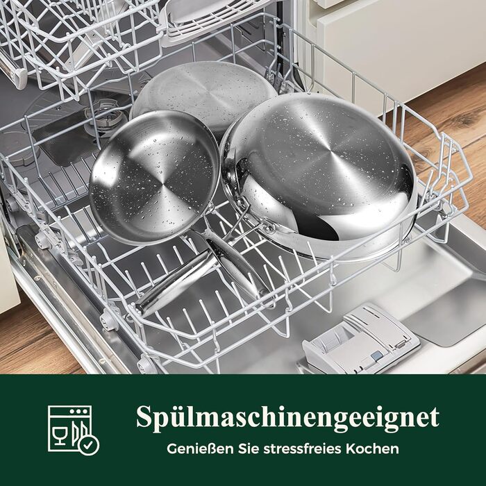 Набір сковорідок з нержавіючої сталі 20/26/30 см Terlulu