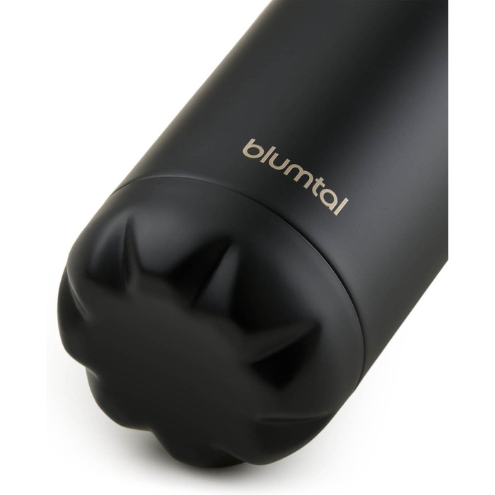 Пляшка для води Blumtal з нержавіючої сталі - Герметична ізольована пляшка - Пляшка для води без бісфенолу А для гарячих та холодних напоїв - Двостінна ізольована пляшка - Ізоляційна пляшка, стійка до іржі, дерево/срібло (07 - Чорна, 750 мл)