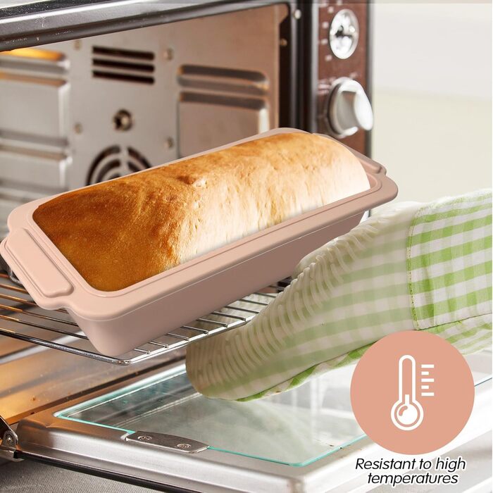 Силиконовая форма для выпечки хлеба, 28x12x6,5 см, розовая Techchii