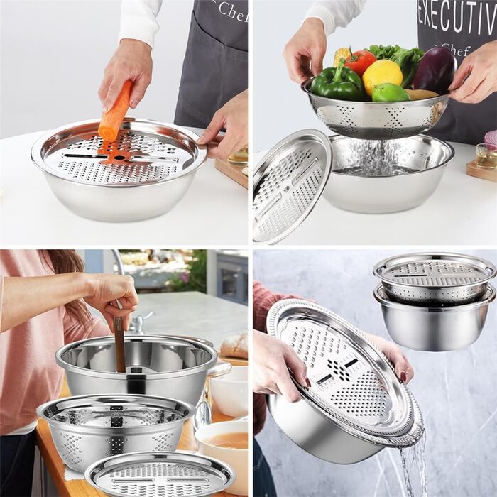 Мультифункціональна миска з нержавіючої сталі 3-в-1 HADAVAKA