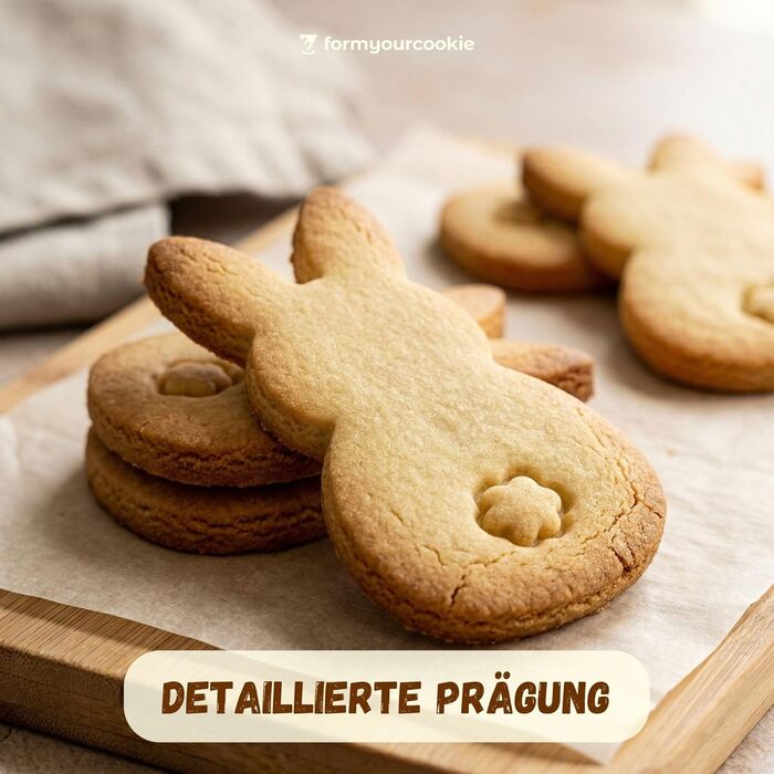 Набір із 3 формочок для пасхального печива, смугастий візерунок пасхальних яєць, кролик, 2-в-1 зі штампом, 5 x 4 см, можна мити в посудомийній машині, екологічно чистий, стійкий до іржі (великодній зайчик (10 x 5 x см))