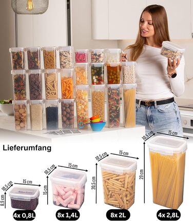 Набор из 24 контейнеров для хранения, прозрачный/белый XL Deco haus