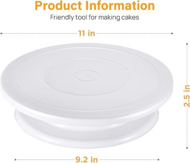 Обертова підставка для торта 28 см біла Comforty
