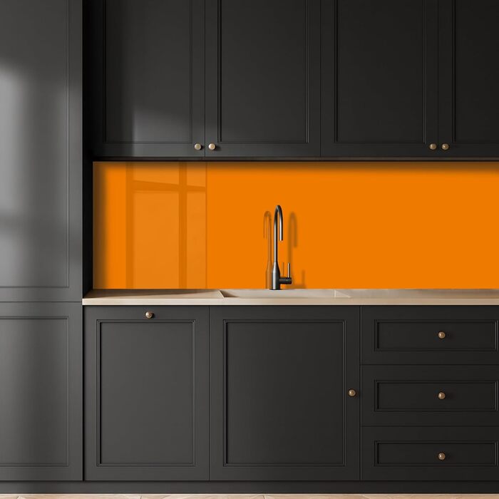 Кухонний фартух 60x250 см, самоклеючий фартух, кухонний фартух, кухонний фасад, самоклеючі кухонні фартухи - Осінь (Помаранчевий - колір, 60 x 400 см)