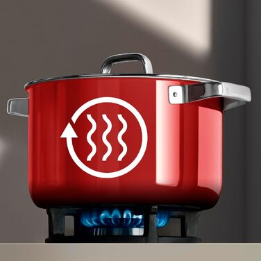 Каструля 20 см зі скляною кришкою, червоний Fusiontec Mineral Pro WMF