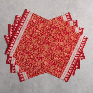 Бавовняні килимки для серветок, набір з 4 шт. , декоративні килимки для серветок, пасхальні килимки, що миються, для свят, вечерь, весни, літа (33 см x 48 см) (031 - Софія), 39Hermine 100