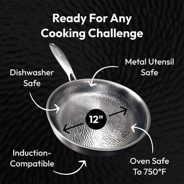 Нова сковорода Tovara Titanium Pro, титанова сковорода з кришкою, антипригарна сковорода, титанова сковорода 28 см для приготування їжі, ідеально підходить для будь-якої плити (з кришкою, 28 см) з кришкою 28 см, 2026