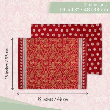 Бавовняні килимки для серветок, набір з 4 шт. , декоративні килимки для серветок, пасхальні килимки, що миються, для свят, вечерь, весни, літа (33 см x 48 см) (031 - Софія), 39Hermine 100