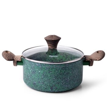 Кастрюля со стеклянной крышкой Fissman MALACHITE 24x10,9 см на 4,7 л (4319)