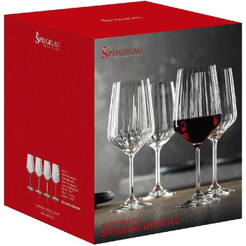 Набір келихів для білого вина з 4 предметів, кришталевий келих, 440 мл, Spiegelau LifeStyle, 4450172 (Набір келихів для червоного вина, 4 шт.)