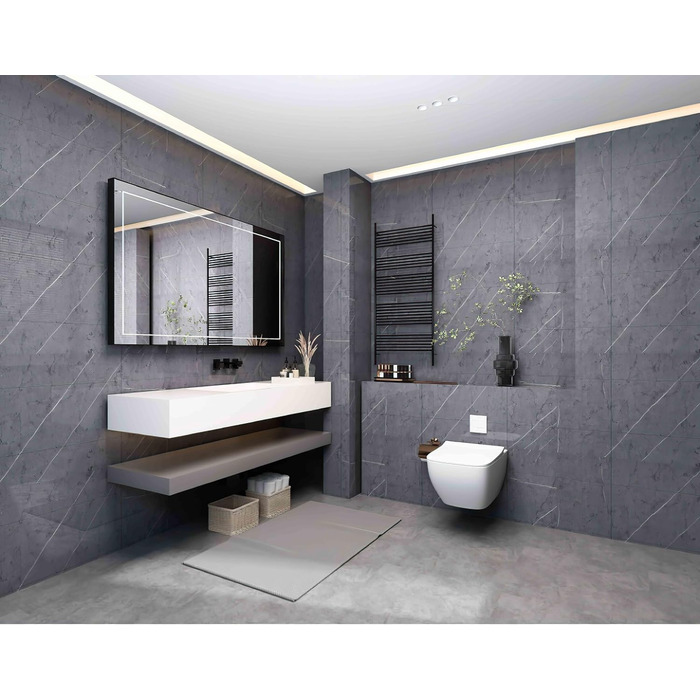 Самоклеюча плитка, мармуровий дизайн, 10 шт. - 60 см x 30 см, 3D наклейки на плитку, самоклеючі, кухонний фартух (сірий)