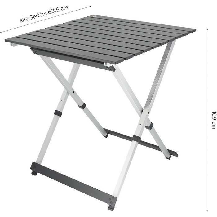 Складной алюминиевый стол для кемпинга 63,5 x 63,5 см CAMPWERK