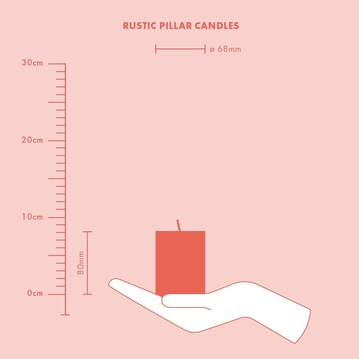 Свічки Bolsius Rustic Pillar - Оливково-зелені - Набір з 4 шт. - Декоративні побутові свічки - Час горіння 60 годин - Без запаху - Натуральний рослинний віск - Без пальмової олії - Оливково-зелені (8 x 7 см, охра-жовті)