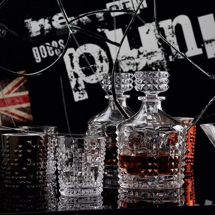 Набор из 4 предметов, хрустальный бокал, 390 мл, Punk, 0099498-0 (стакан для виски, бронза)