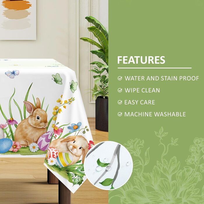 Великодня скатертина у формі кролика 152 х 304 см Arquiel