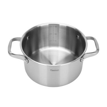 Каструля Fissman MASTER CHEF 20x11 см / 3,1 л зі скляною кришкою нержавіюча сталь (15096)