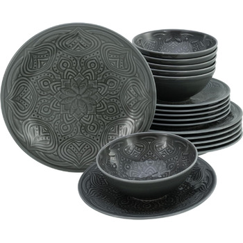 Набор тарелок на 6 персон, 18 предметов, Камень Orient Mandala Creatable