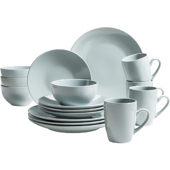 Современный набор посуды на 4 персоны из 16 предметов из керамики, керамогранита (бирюзово-зеленый), 931914 Pastel Selection