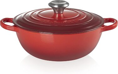 Чавунна каструля Le Creuset Signature, 24 см, 4,1 л, для всіх типів плит та індукції (Вишнево-червоний)