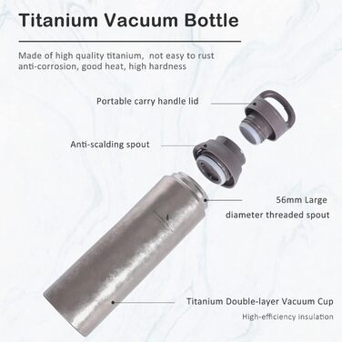 Титановая бутылка для воды 800 мл. iBasingo