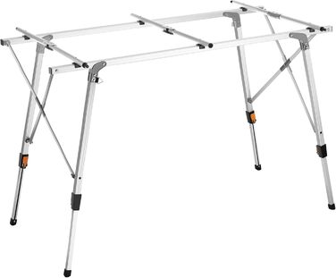 Складной алюминиевый стол для кемпинга 120 x 70,5 см серебряный tectake