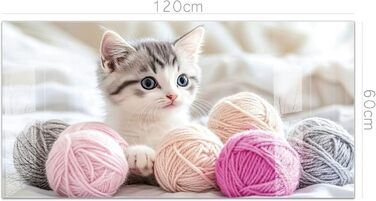 Кухонний фартух timalo зі скляним виглядом Акрилове скло 2 мм Бризкозахисна стіна для плити, скляний фартух, акрилові скляні стінові панелі, захисна панель для фартуха Бетонно-блакитно-сірий (120x60 см, 241- Коти)