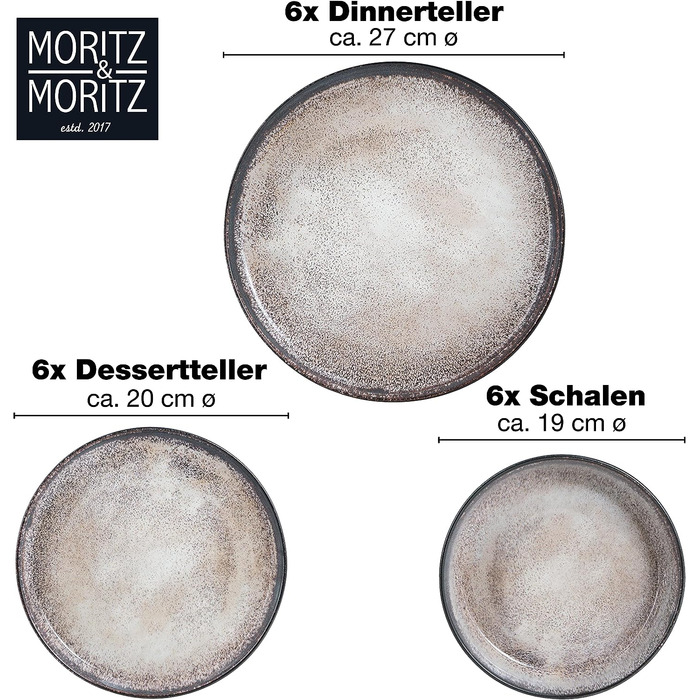 Набор тарелок на 6 персон, 18 предметов, Gourmet Moritz & Moritz