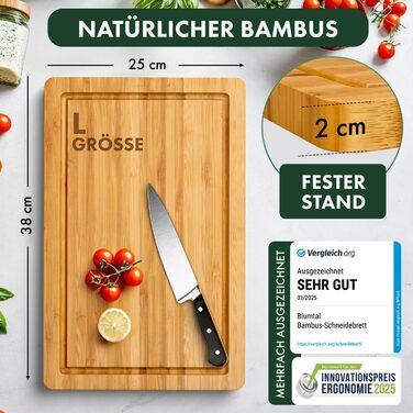 Обробна дошка 38x25x2 см, бамбук Blumtal