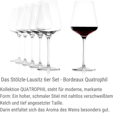 Келихи для шампанського Stlzle Lausitz Quatrophil 290 мл I Келихи для шампанського Набір з 6 келихів для ігристого вина 6 шт. Можна мити в посудомийній машині I благородні кришталеві келихи як видувні вручну I найкращої якості (келихи для червоного вина Б