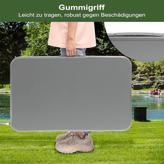 Розкладний стіл для відпочинку 80x50x70 см сірий eSituro