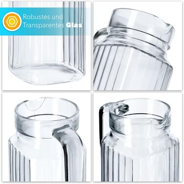 Скляний глечик з міцного скла 1,1 л KADAX