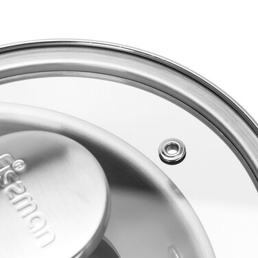 Ковш Fissman MASTER CHEF 16x9 см/1,6 л со стеклянной крышкой нержавеющая сталь (15094)