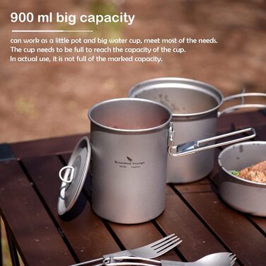 Посуда для пикника для ежедневного использования 0,9 л. Backpacking Ti2040C iBasingo