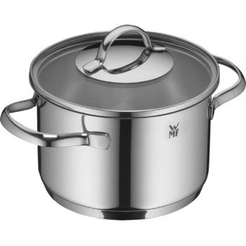 Набір індукційних каструль WMF Aparto Advantage Pot Set зі скляною кришкою, полірована нержавіюча сталь Cromargan, без покриття, можна мити в посудомийній машині (набір каструль) (16 см)