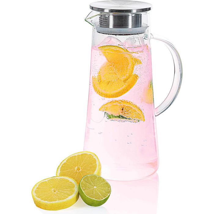 Стеклянный кувшин с фильтром и крышкой 1,5л Dimono