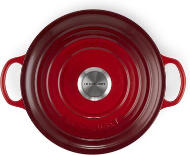 Чавунна каструля Le Creuset Signature, 24 см, 4,1 л, для всіх типів плит та індукції (Вишнево-червоний)