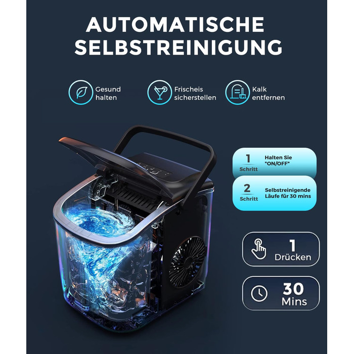 Компактный ледогенератор с функцией самоочистки 100 Вт ecozy