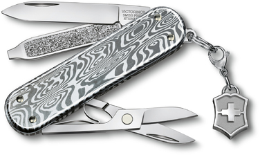 Нож Victorinox Classic Brilliant Damast 58мм/5funk/дамасский + брелок логотип