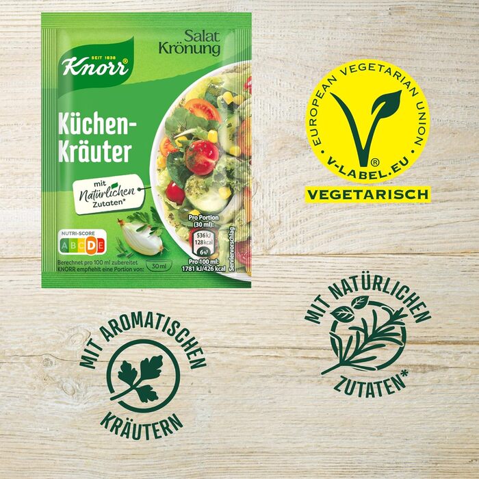 Заправка для салату Knorr з травами для смачної заправки з натуральних інгредієнтів* 15 шт., 5 шт.