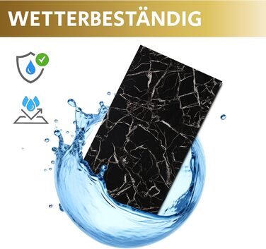 Стінові панелі AS Country Stone під мармур 60x120 см ПВХ-облицювання стіни з пластикових панелей для кухні, ванної кімнати тощо Панель кухонного фартуха (4 шт., чорно-білий колір)