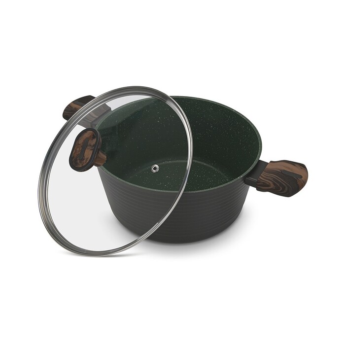 Кастрюля Fissman 24x12 см/4,6 л CUISINE со стеклянной крышкой алюминий с антипригарным покрытием (14593)