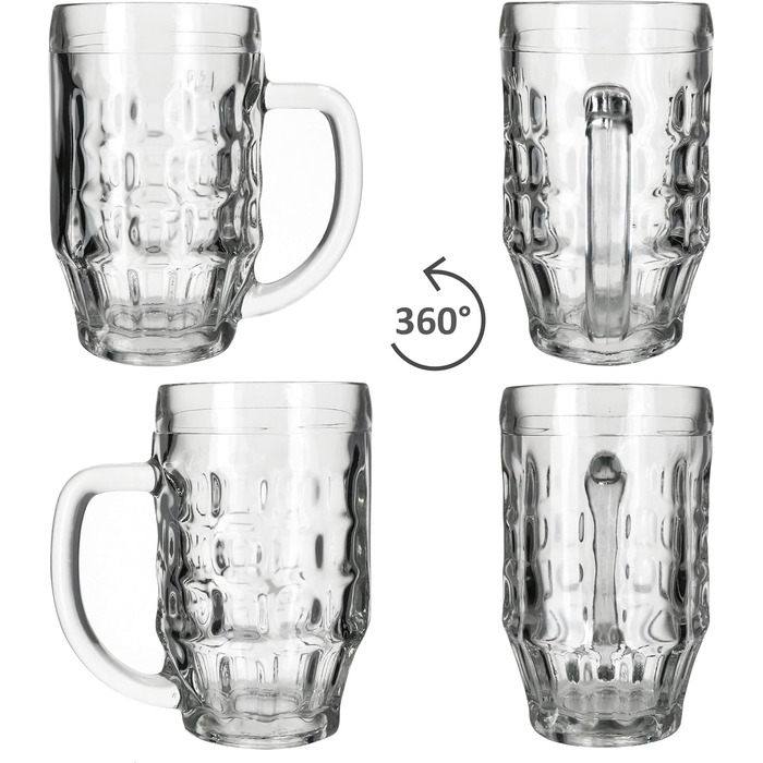 Набір із 12 класичних скляних пивних кухлів 500 мл MamboCat