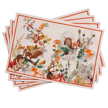 Бавовняні килимки для серветок, набір з 4 шт. , декоративні килимки для серветок, пасхальні килимки, що миються, для свят, вечерь, весни, літа (33 см x 48 см) (12 - Recolte), 39Hermine 100