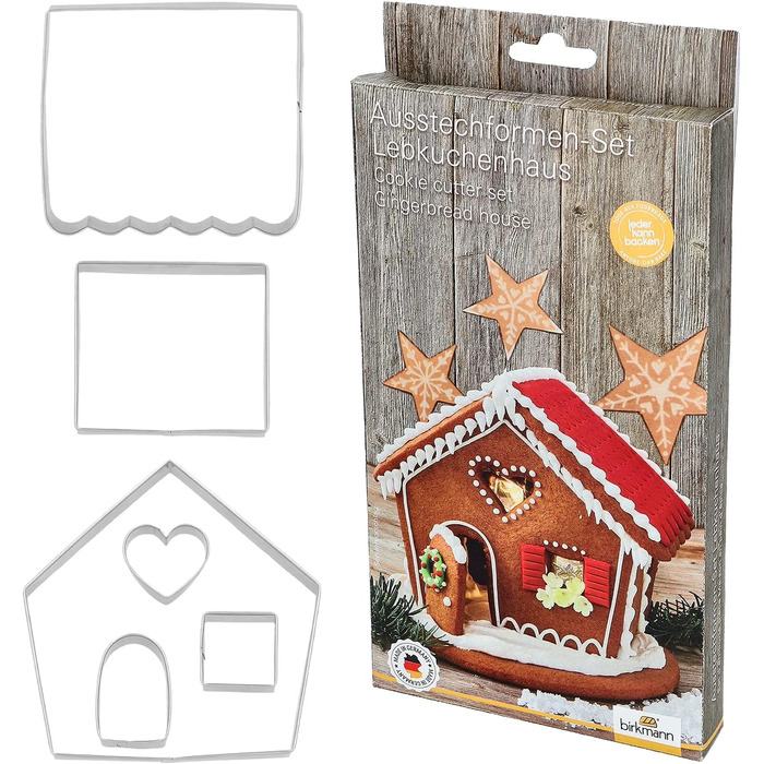 Набір з 6 форм для печива Пряниковий будиночок, нержавіюча сталь Birkmann