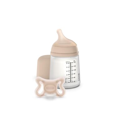 Силіконова дитяча пляшечка Zero Zero Anti-Colic Slow Flow (S), 0 місяців, пляшечка для новонароджених, сумісна з грудним вигодовуванням, 180 мл (180 мл - Adaptive Flow (A) Zero Zero Pacifier, Light)