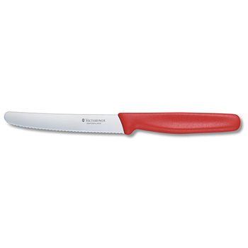 Кухонний ніж Victorinox Tomato&Sausage лезо 11см хвил. з черв. ручкою