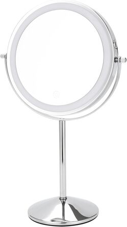 Зеркало косметическое 24 см настольное с подсветкой, Vialex